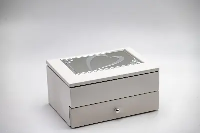 Cutie bijuterie AFAS0053 alb sertar